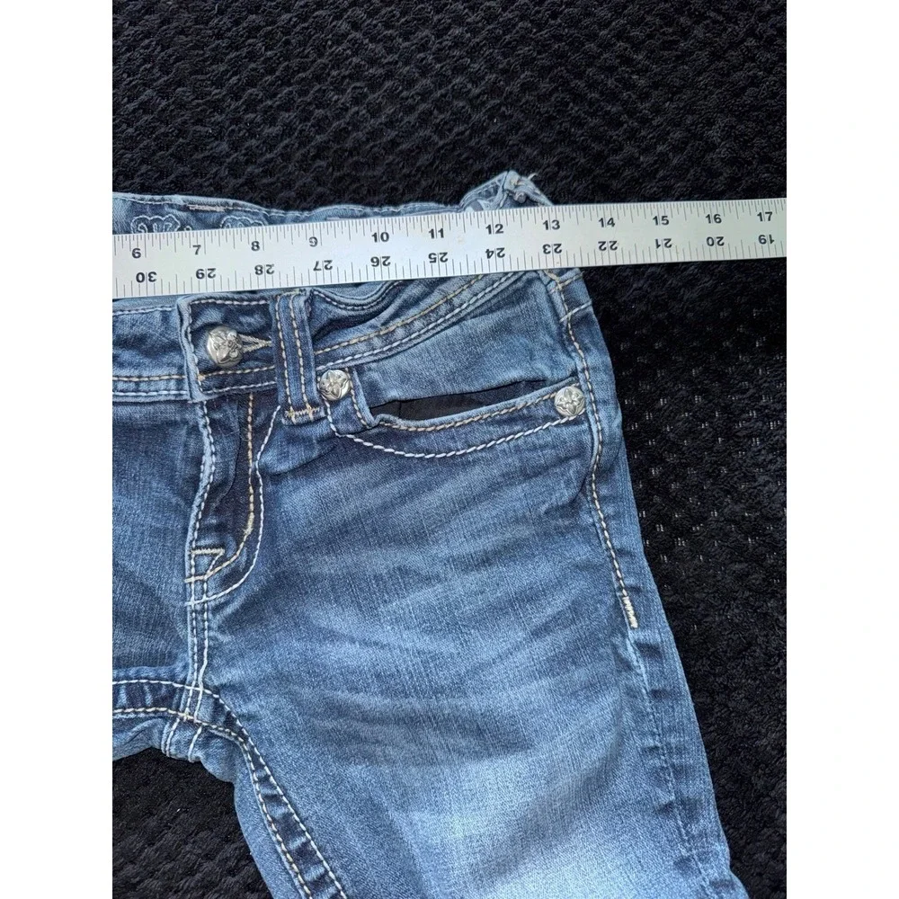 Miss Me Women's Boot Embellish Blue Denim Low Rise Medium Wash Size 25 - Picture 9 of 12